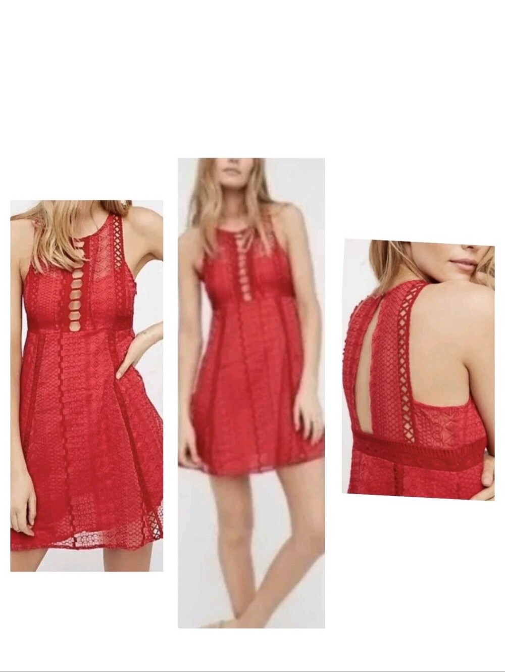 Free People Wherever You Go Fit & Flare Mini Dress Raspberry